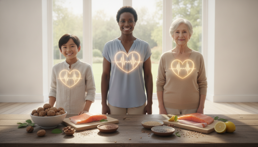 discover how omega-3 fatty acids promote heart health at every age by reducing inflammation, lowering blood pressure, and improving cholesterol levels for overall cardiovascular wellness.