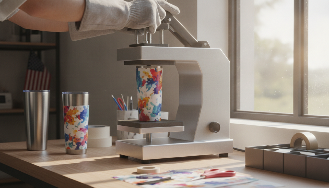 What is the best way to use a tumbler heat press in the USA?